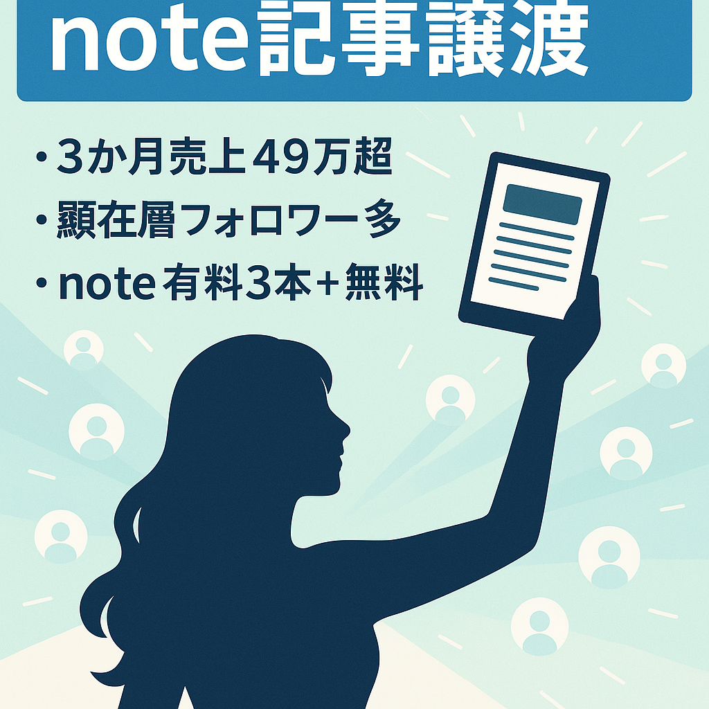 【運用3ヶ月で売上49万超】X裏アカ女子アカウント｜note記事＆アカウントも譲渡