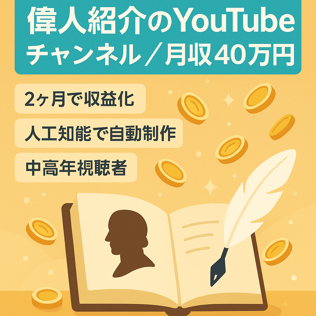 偉人系チャンネル月収40万円以上｜登録5,000人超え！AIによる完全動画作成・プロンプト付