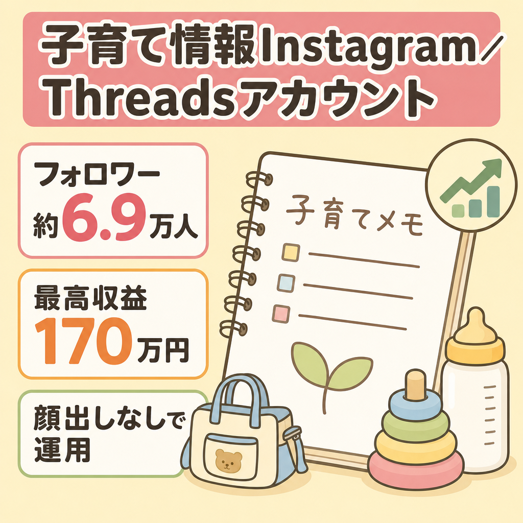 【フォロワー約6.9万人】子育て情報を発信するInstagramアカウント/【Threads 9942名】アカウント付き