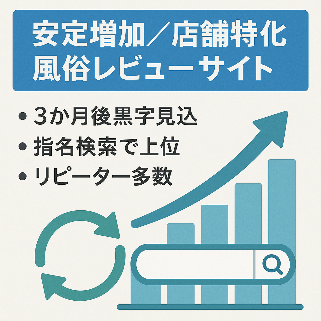 [売上安定して増加中]特定の店舗に特化した風俗レビューサイト