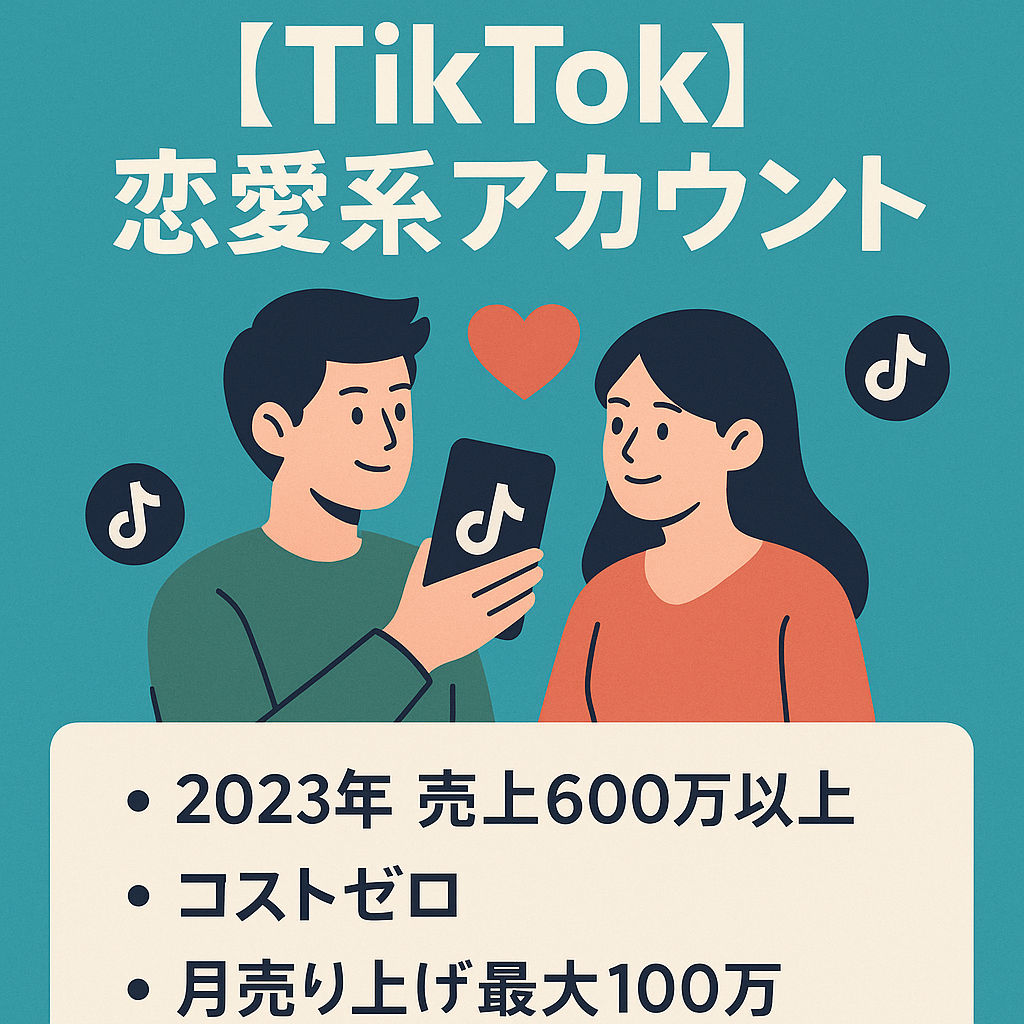 【TikTokフォロワー８.３万人】　総再生数１.６億越え　バズ量産　恋愛系アカウント