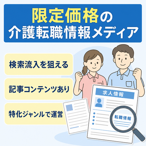 介護転職特化のSEOメディア。検索流入を狙える運営資産