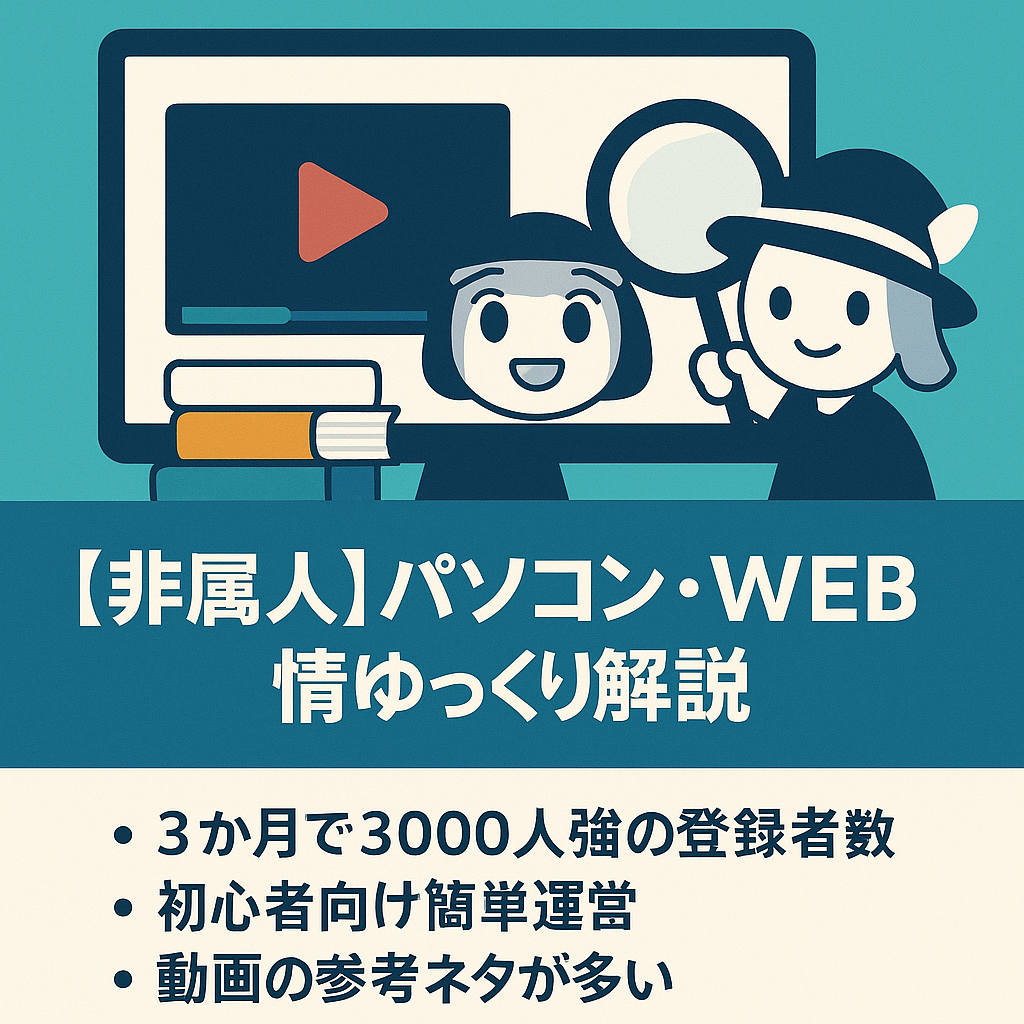 【非属人/1カ月で収益化/3か月で3000名超】パソコン・WEB情報系ゆっくり解説