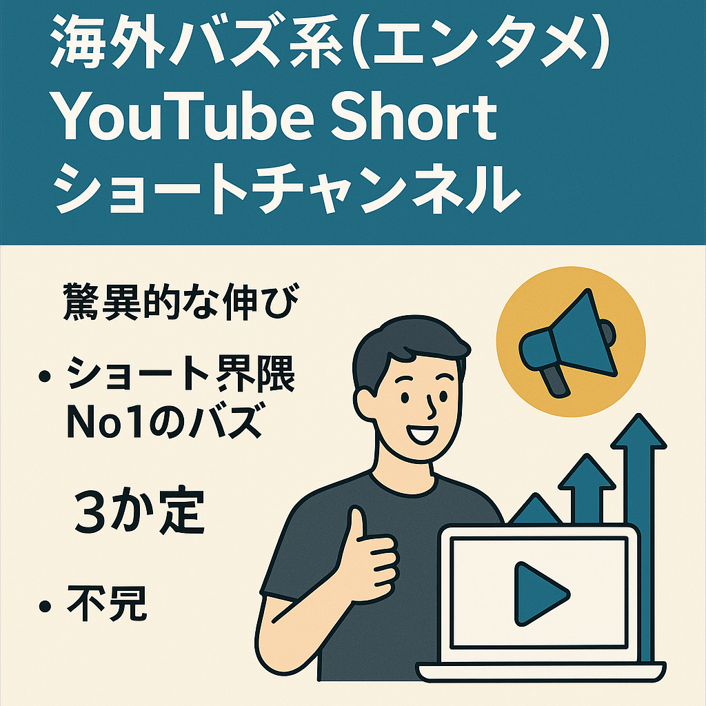 切り抜き：【登録者2.2万人/売上27万/大バズ大量!】海外バズ系(エンタメ) Youtube Short ショートチャンネル