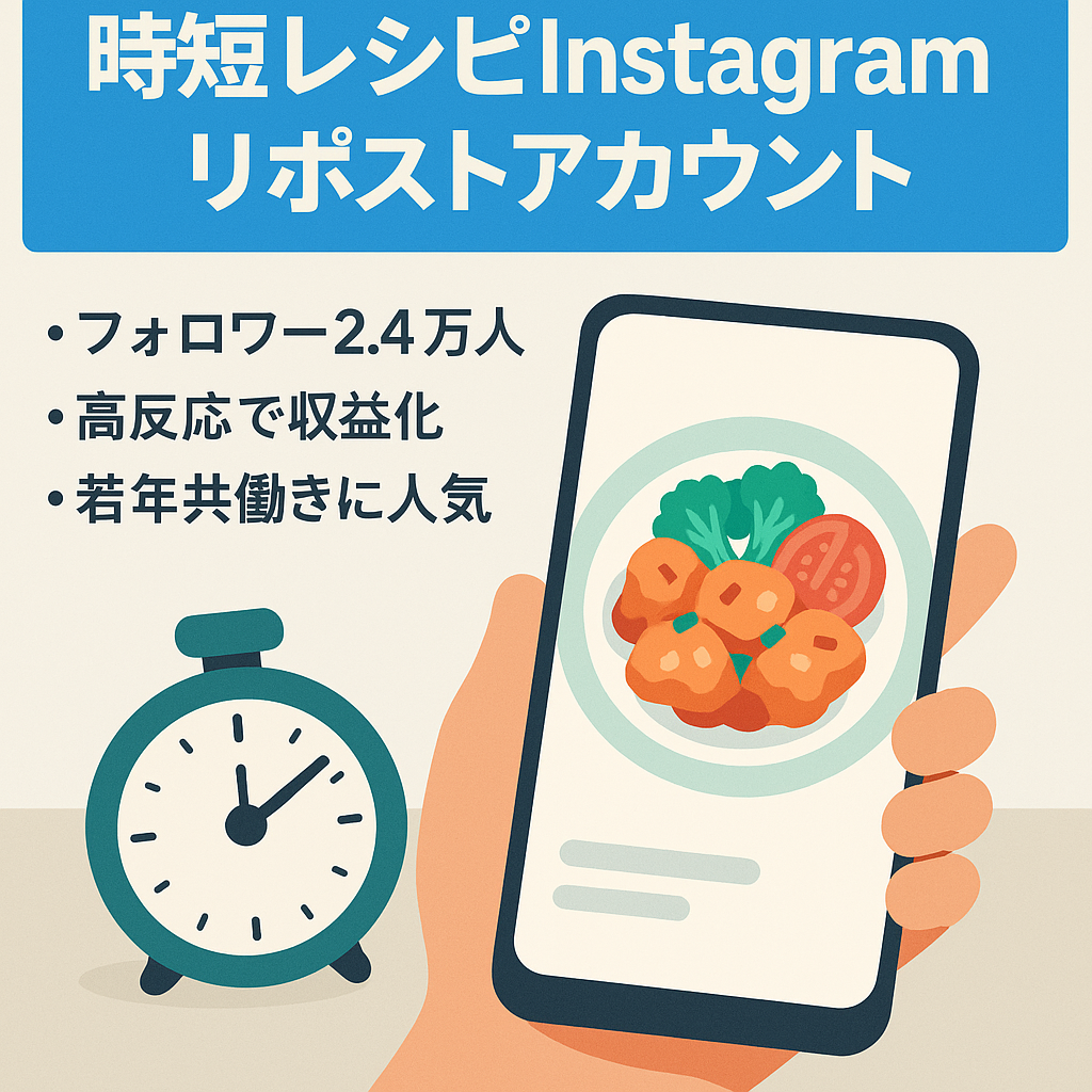 【フォロワー2.4万人以上】忙しい人や料理が苦手な人向け時短レシピInstagramリポストアカウント