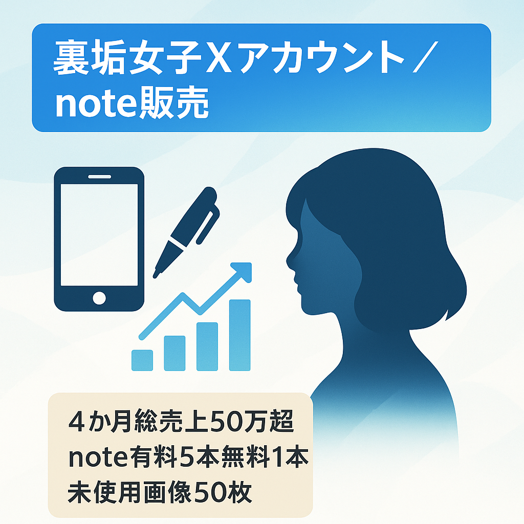 【早い者勝ち｜４ヶ月で総売上50万超】noteを売りやすいX（旧Twitter）の裏垢女子アカウント