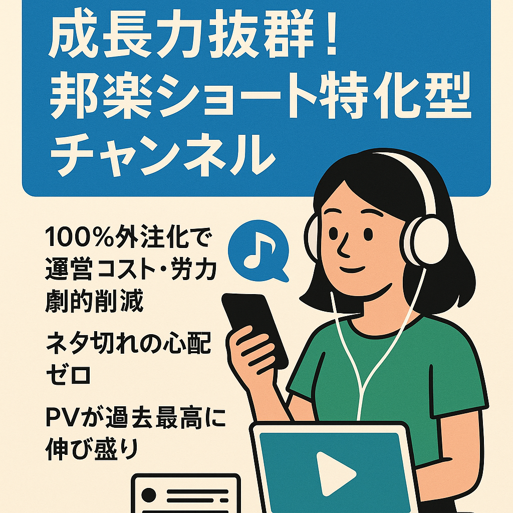 【月間100-200万再生】成長力抜群！邦楽ショート特化型チャンネル