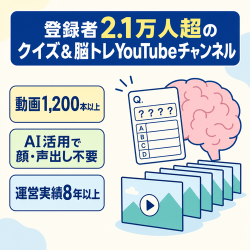 【登録者数2.1万人以上】クイズ＆脳トレのYouTubeチャンネル