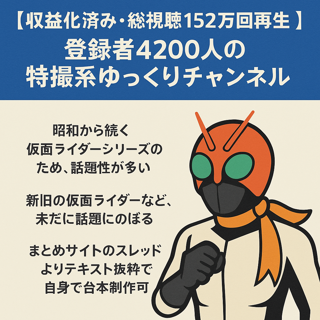 【収益化済み・総視聴152万回再生】登録者4200人の特撮系のゆっくりチャンネル