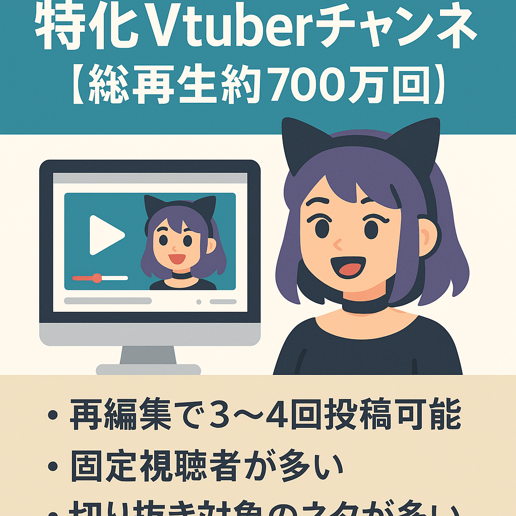 【市場独占】某有名Vtuber切り抜き【お手軽運用】【総再生約700万回】