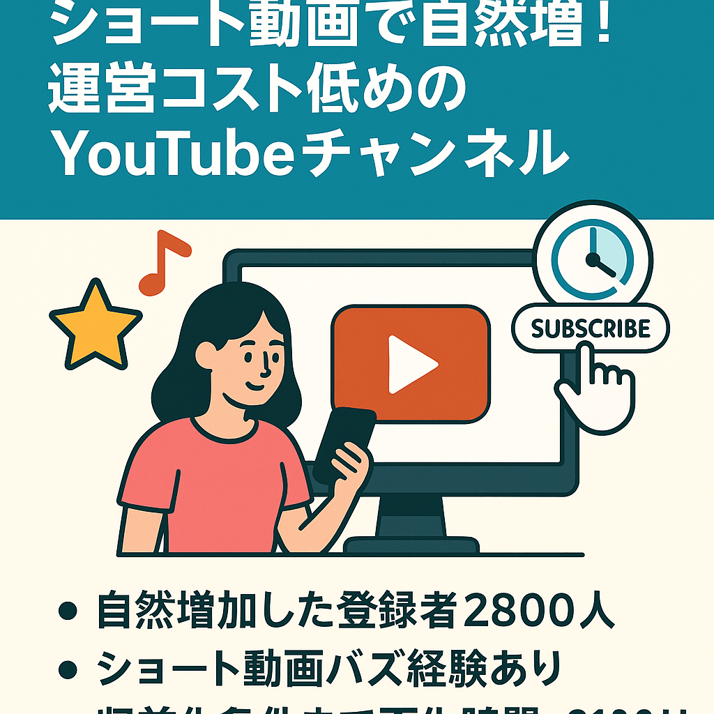 【登録者2800人！芸能・エンタメ系】ショート動画で自然増！運営コスト低めのYouTubeチャンネル