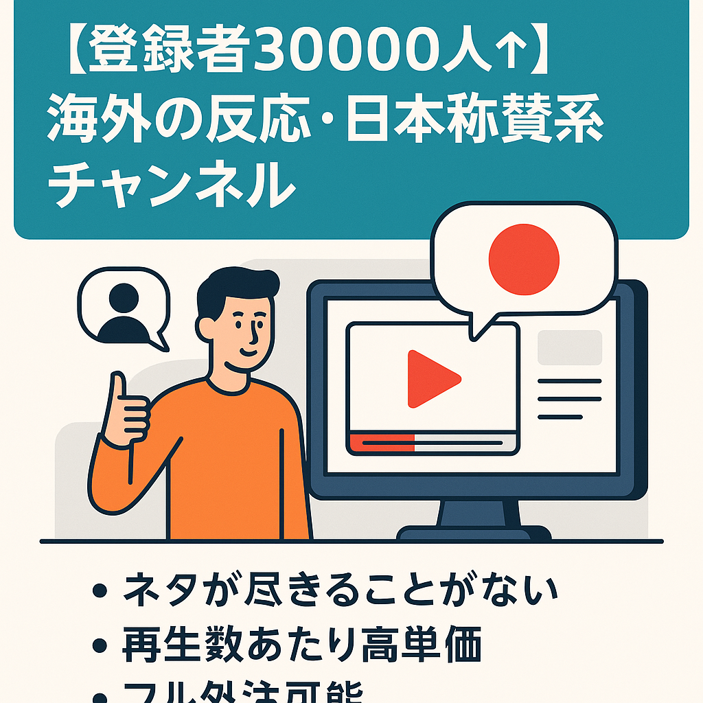 【登録者30000人↑】海外の反応・日本称賛系チャンネル【属人性なし】