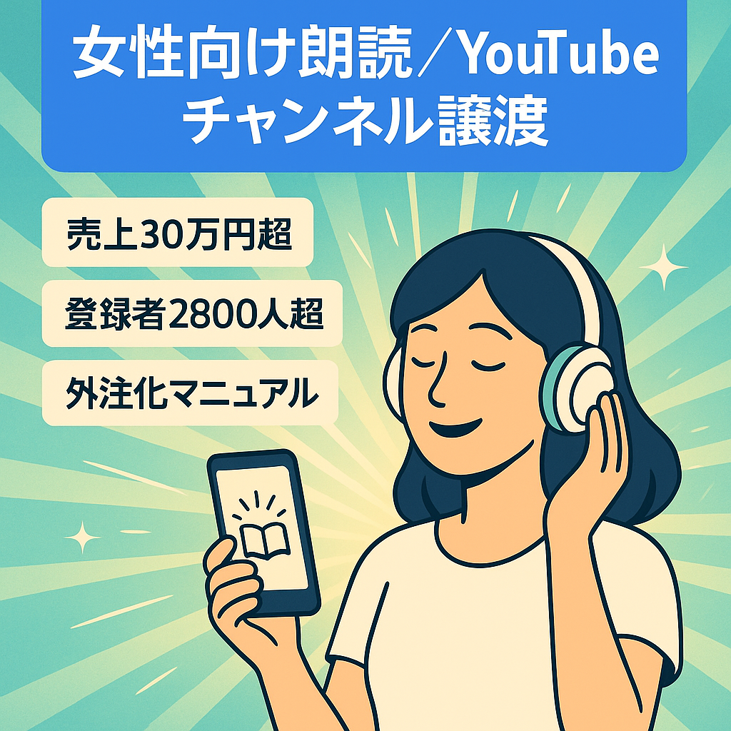 【総売上30万円越え！】登録者数2900人以上の女性向けスカッと系YouTube朗読チャンネルを譲渡します！値段交渉歓迎！