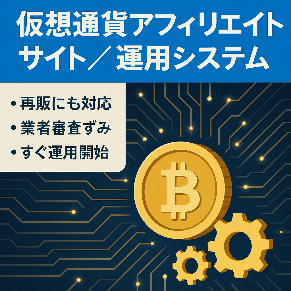 仮想通貨に関するアフィリエイトサイト・アフィリエイト向けの運用システムを使用しています!