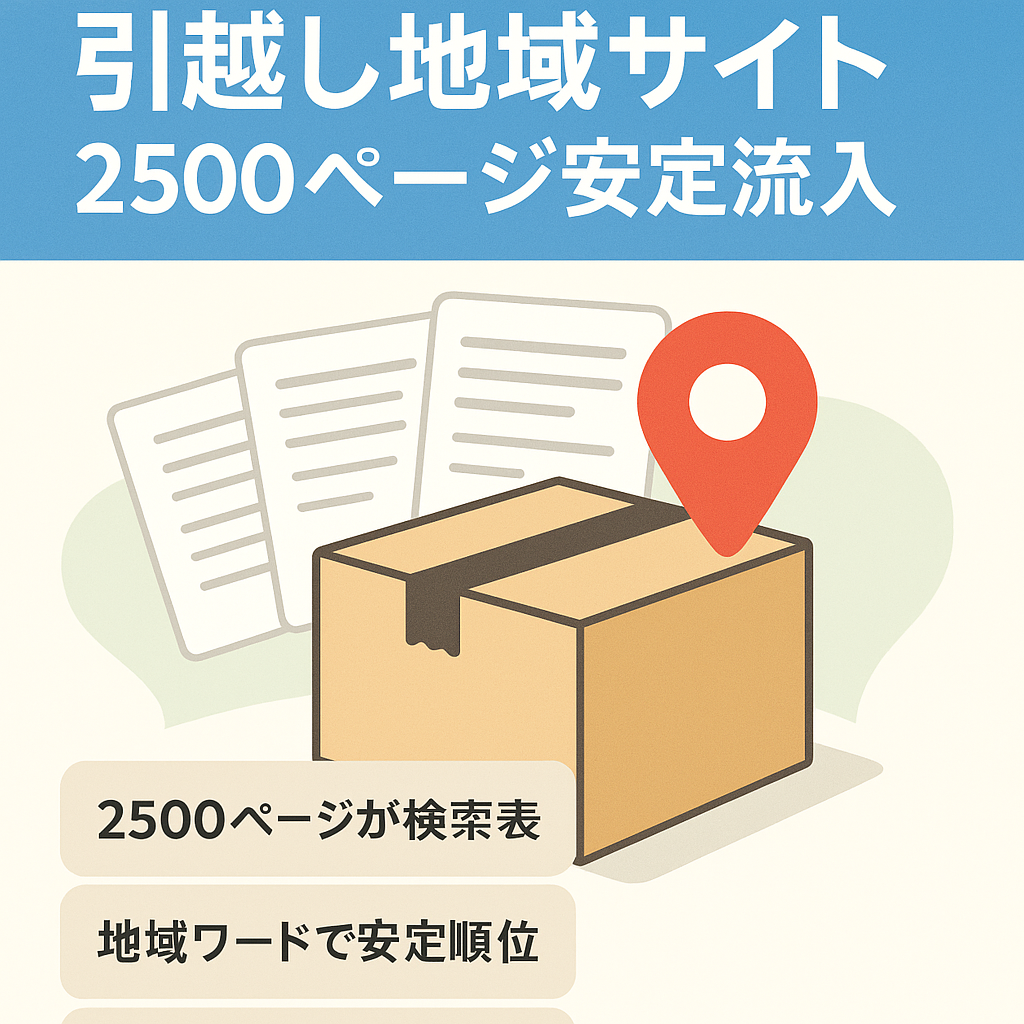 【インデックス2500ページ】引越し系・地域ワードでロングテールアクセス安定