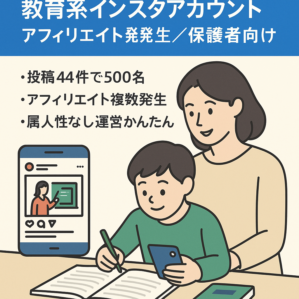 【アフィリエイト発生あり】中高生の保護者向け教育系アカウント