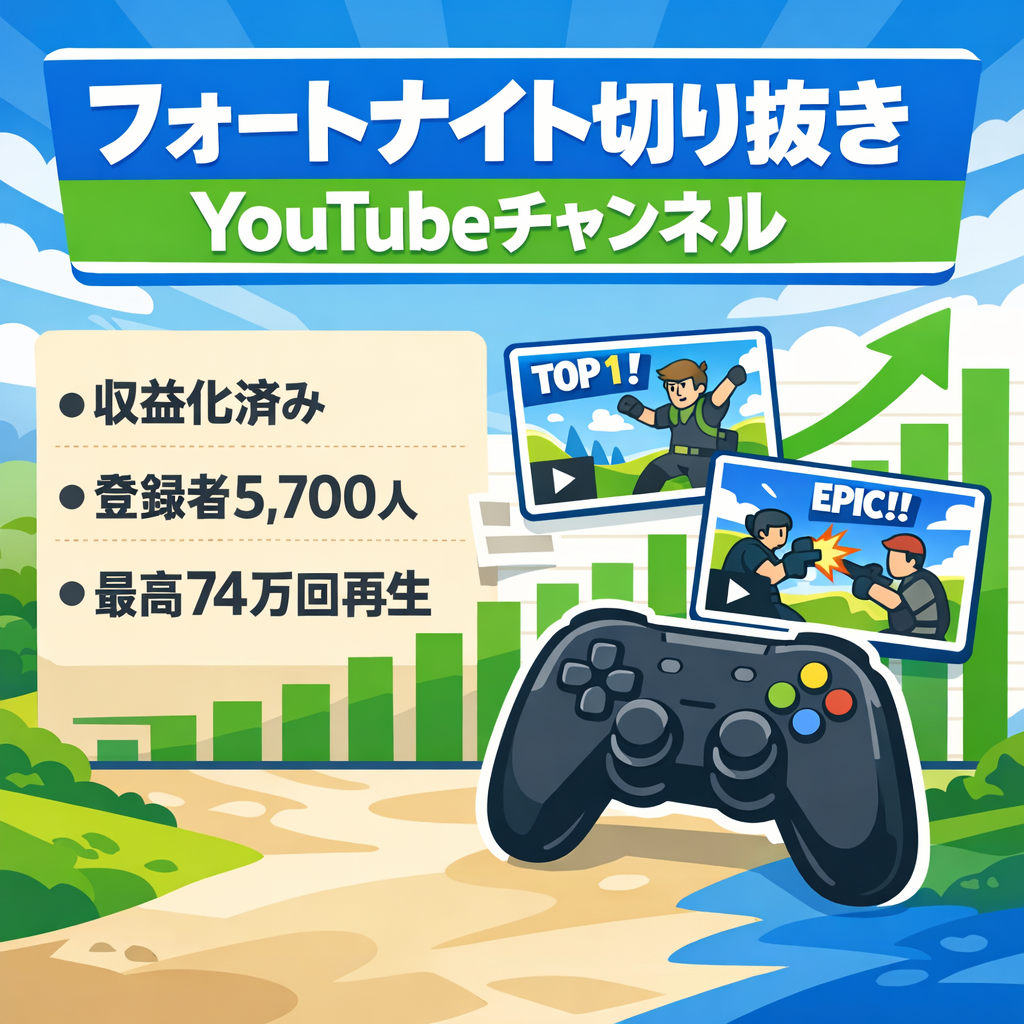【収益化済み】【登録者5,700人】ビッグタイトルフォートナイトの切り抜きチャンネル
