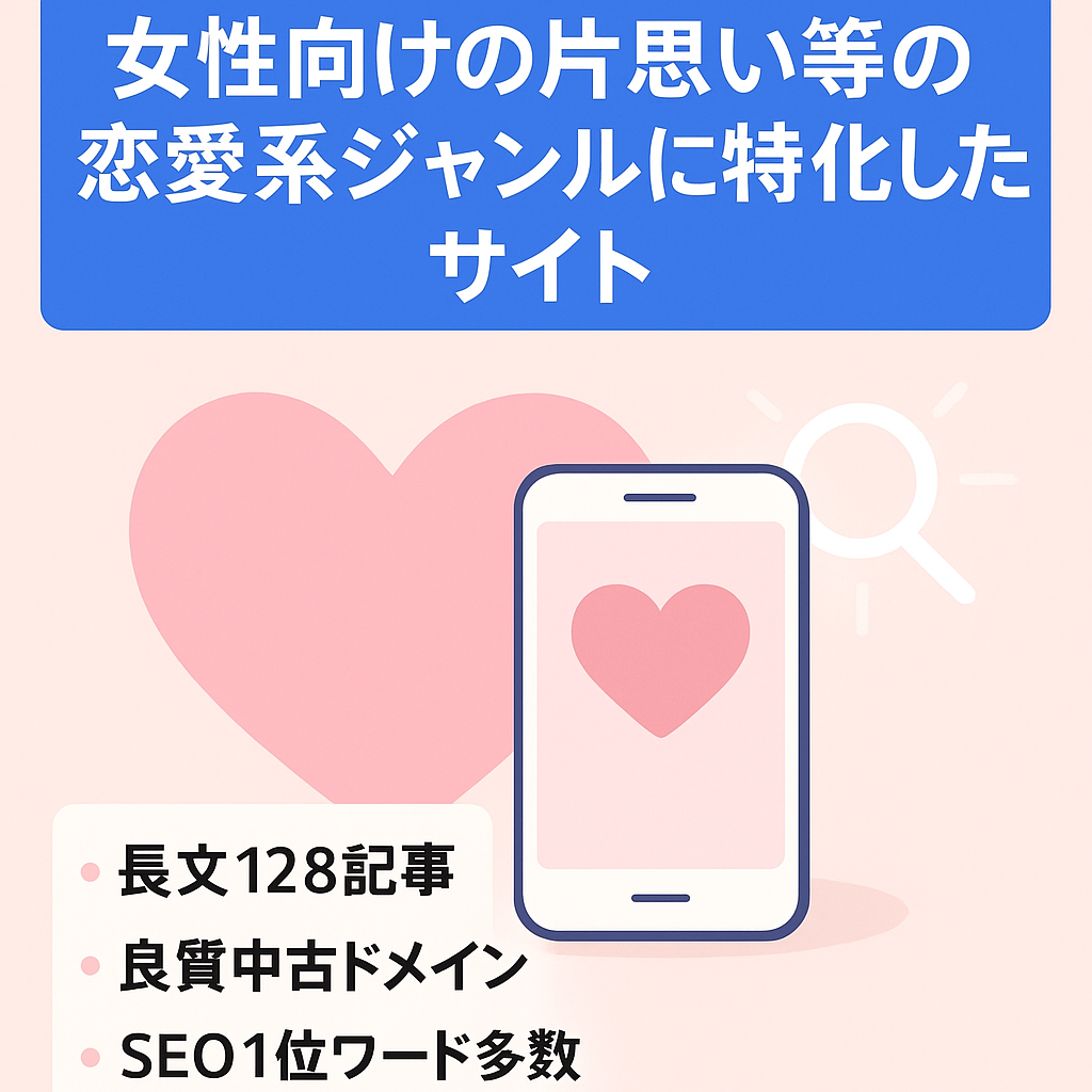 女性向けの片思い等の恋愛系ジャンルに特化したサイト