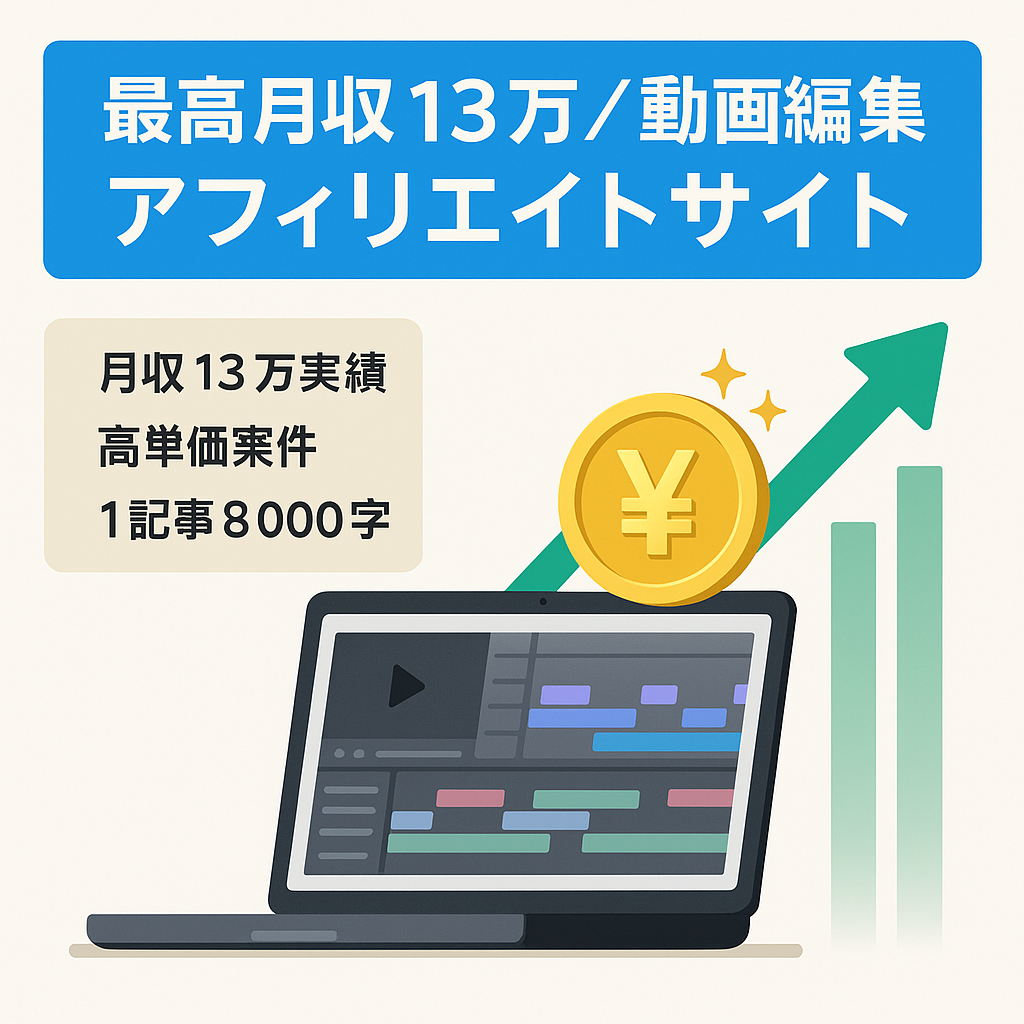 【最高月収１３万】動画編集に特化したアフィリエイトサイト