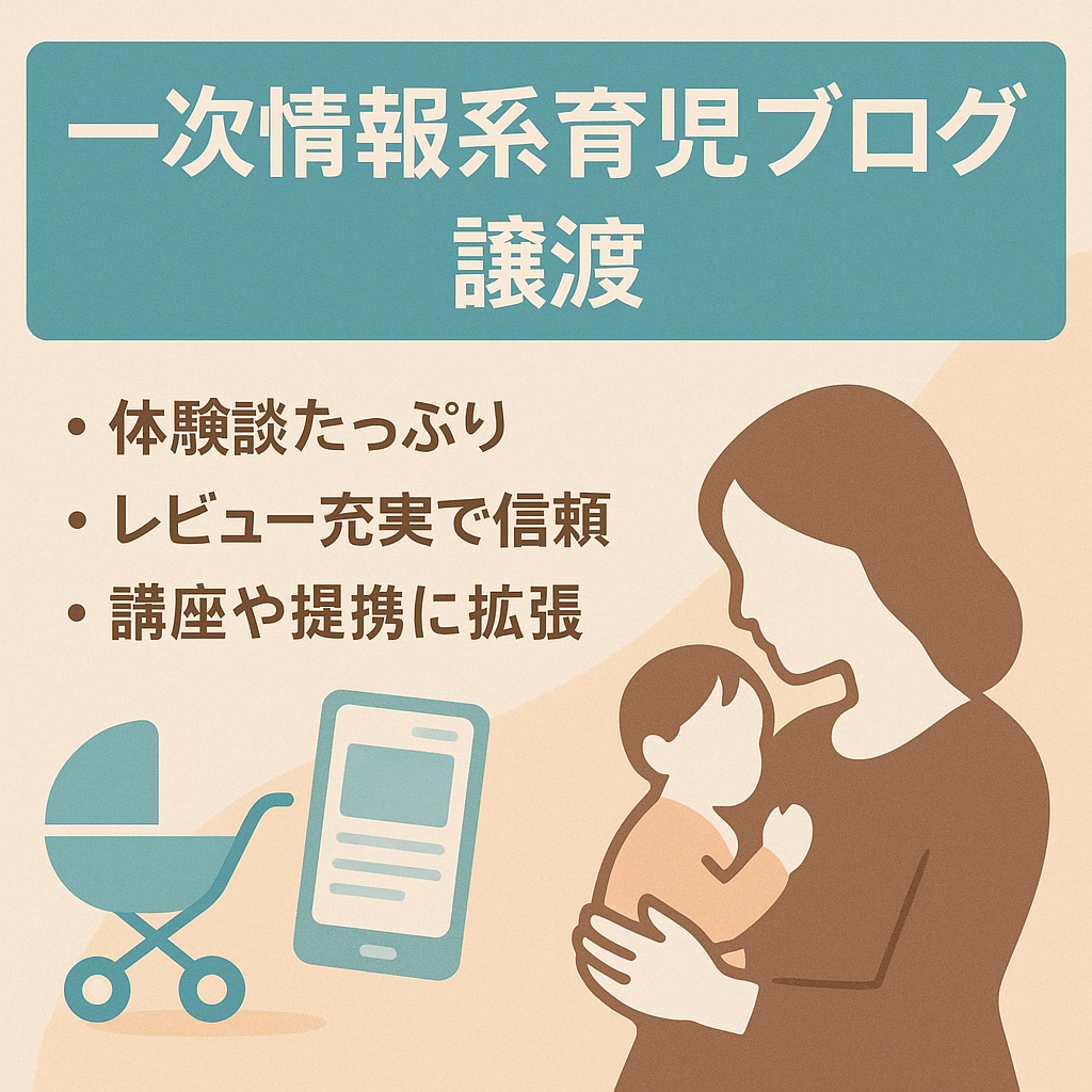 【体験ベースのオリジナル記事多数】育児ジャンルママ層に刺さるリアルな一次情報型ブログを譲渡します