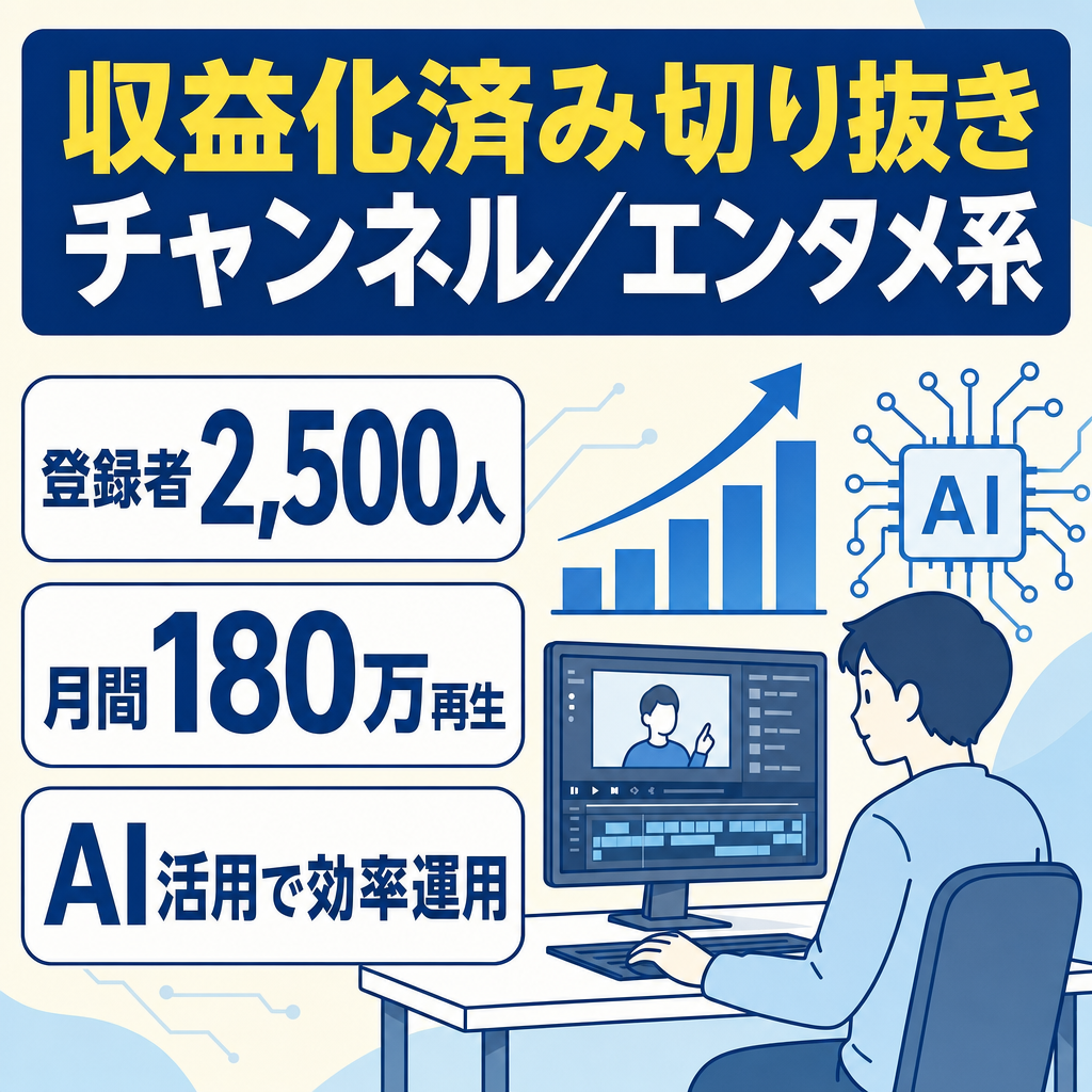 【収益化済・登録者2500人・月間180万再生】有名配信者の切り抜きチャンネル/エンタメ系