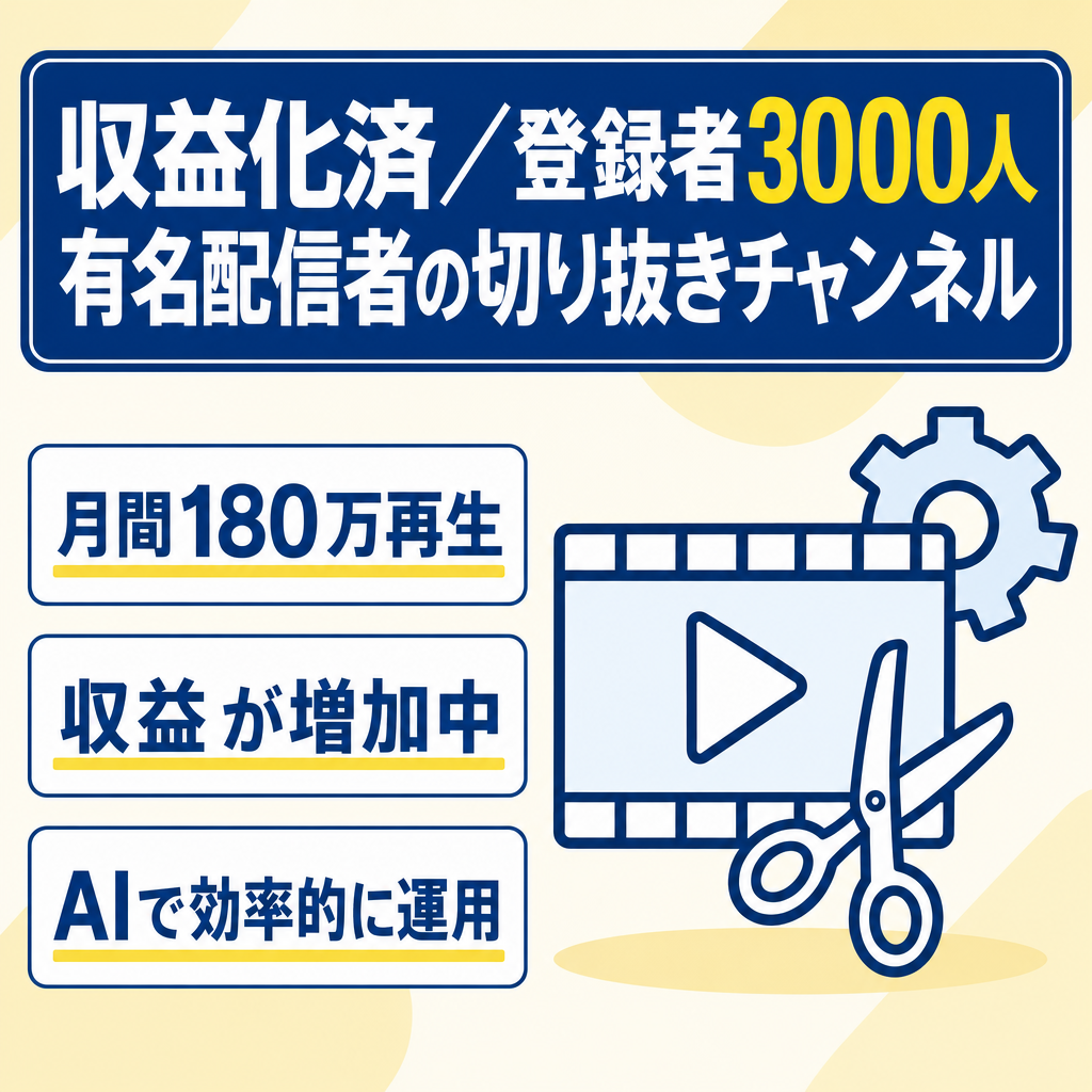 【収益化済・登録者3000人・月間180万再生】有名配信者の切り抜きチャンネル/エンタメ系