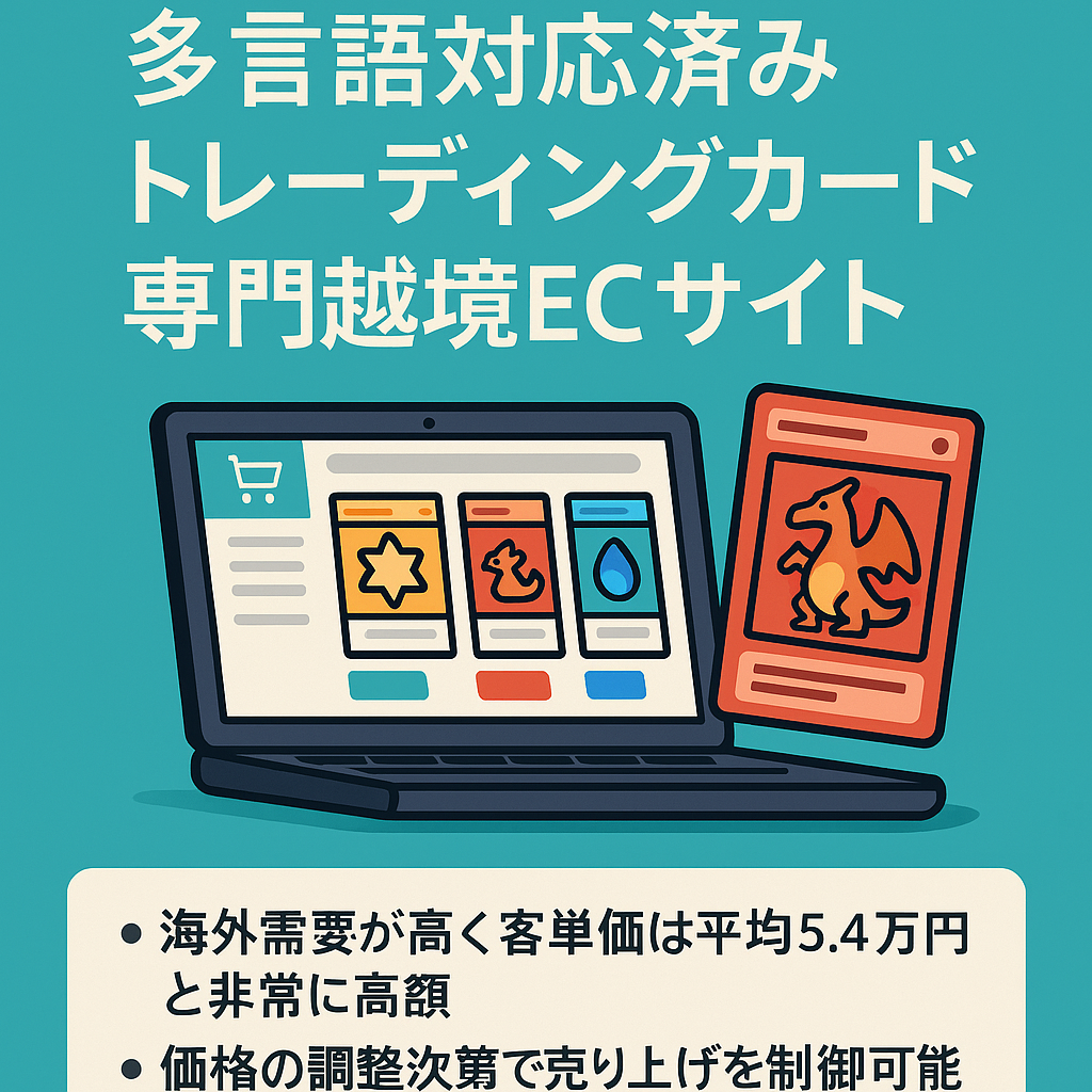 【売上実績多数】多言語対応済みトレーディングカード専門越境ECサイト