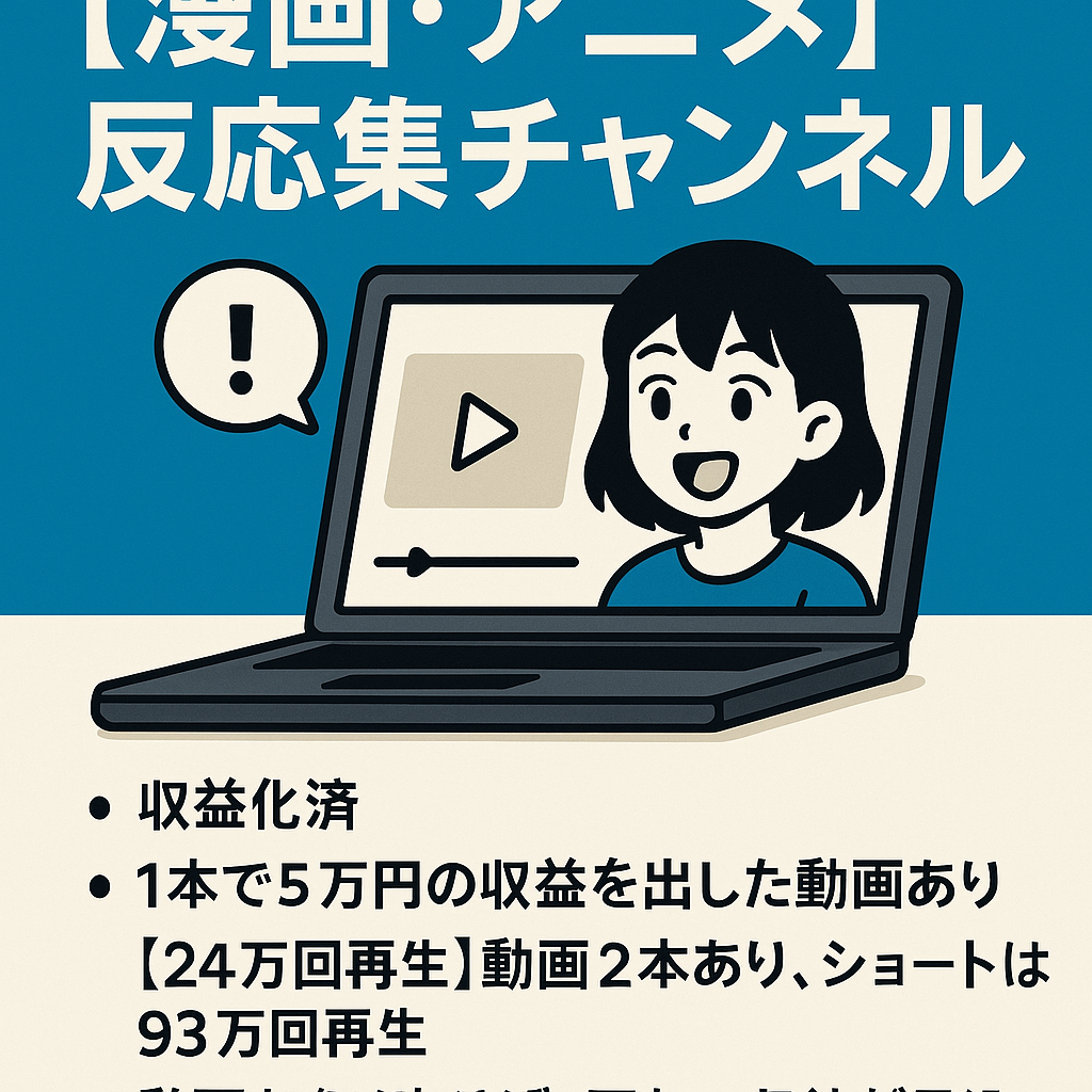 人気漫画、アニメの反応集チャンネル ゆっくボイス　属人性無し　登録者2150人
