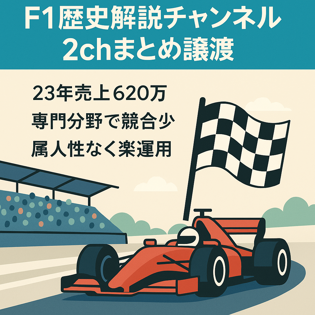 【23年売上620万】F1・モータスポーツの歴史解説chを2chまとめて譲渡