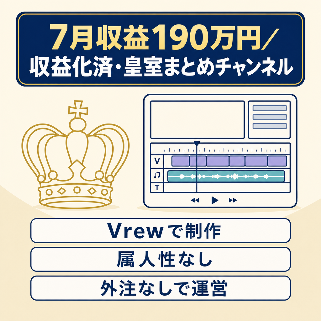 【7月収益190万円！】皇室のまとめチャンネル【収益化済・属人性ナシ】
