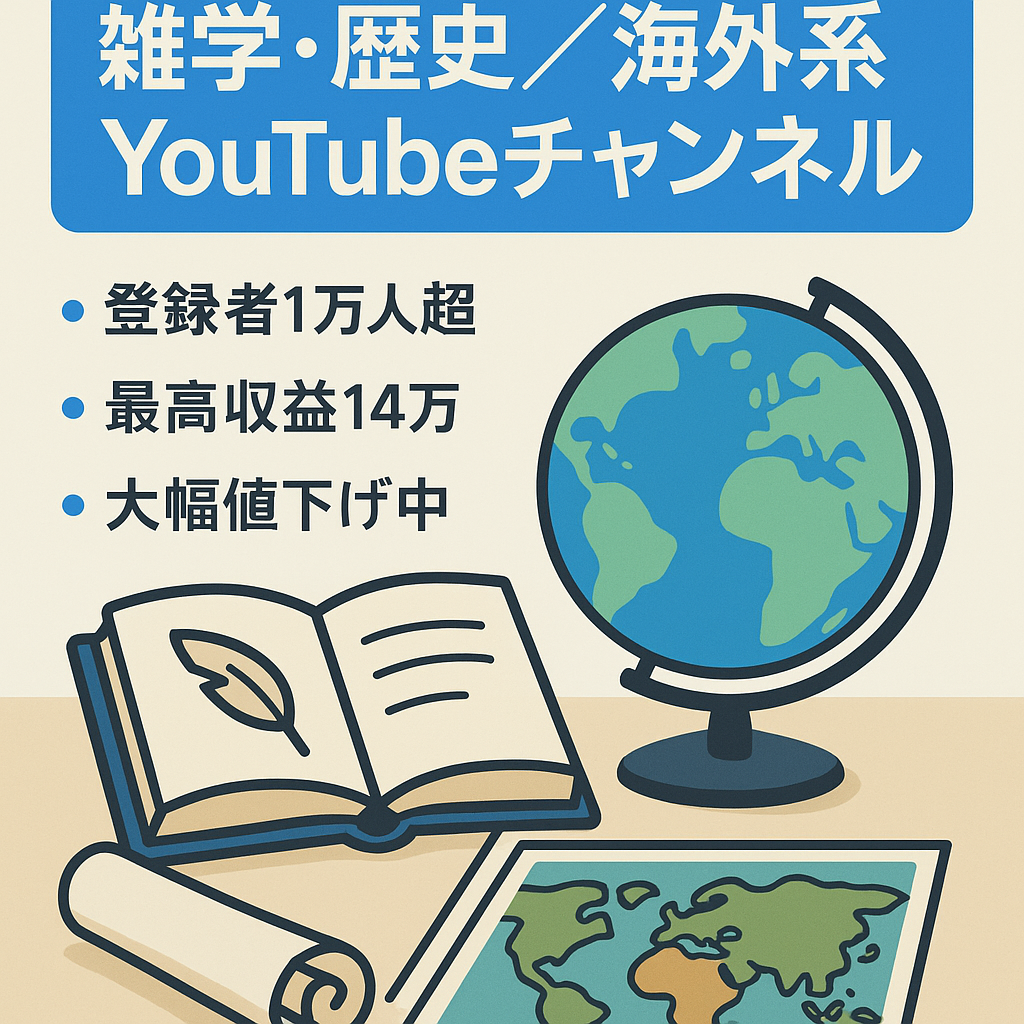 【収益安定】日本の雑学・歴史・海外系チャンネル【登録者1万人以上】