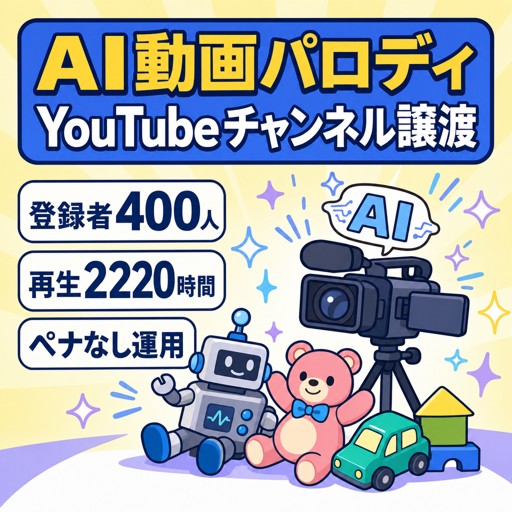 【AI動画・おもちゃCM・ペナ無】登録者約400人｜50本投稿の実績あり｜SORA2等を用いたパロディ特化チャンネル