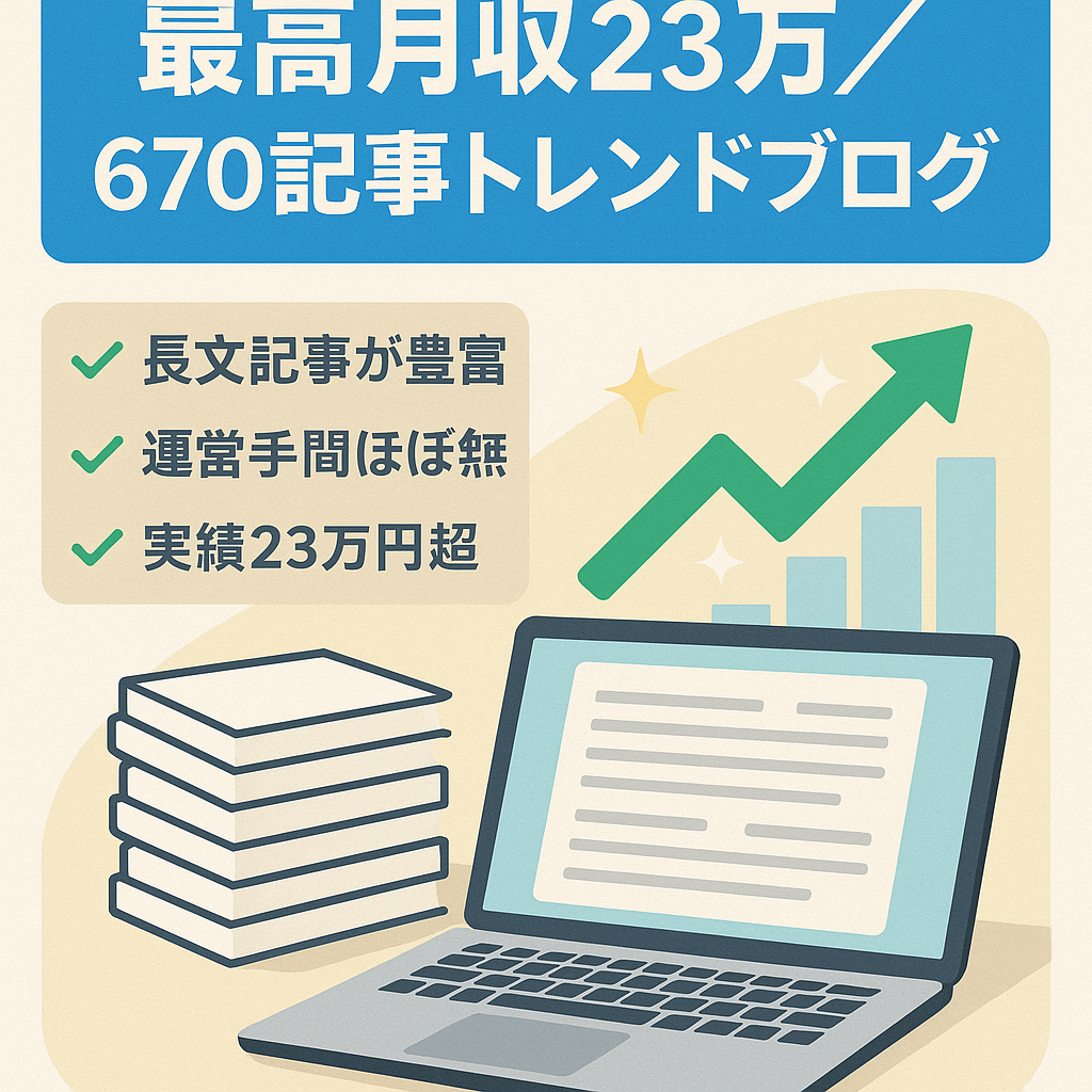 2023年12月更新無しで4,1000円！良質な記事がたくさんあるトレンドブログ！【670記事以上】