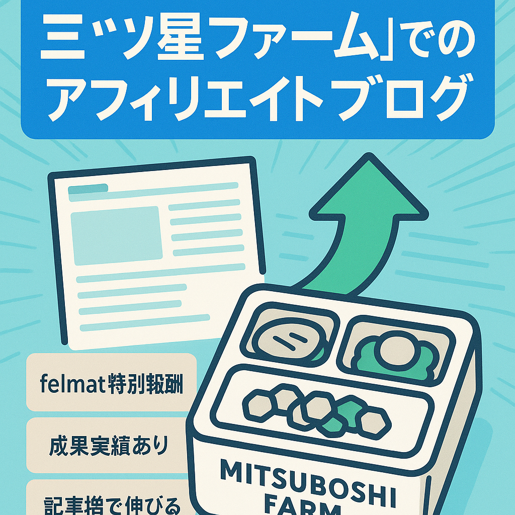 宅食サービス「三ツ星ファーム」でのアフィリエイトブログ