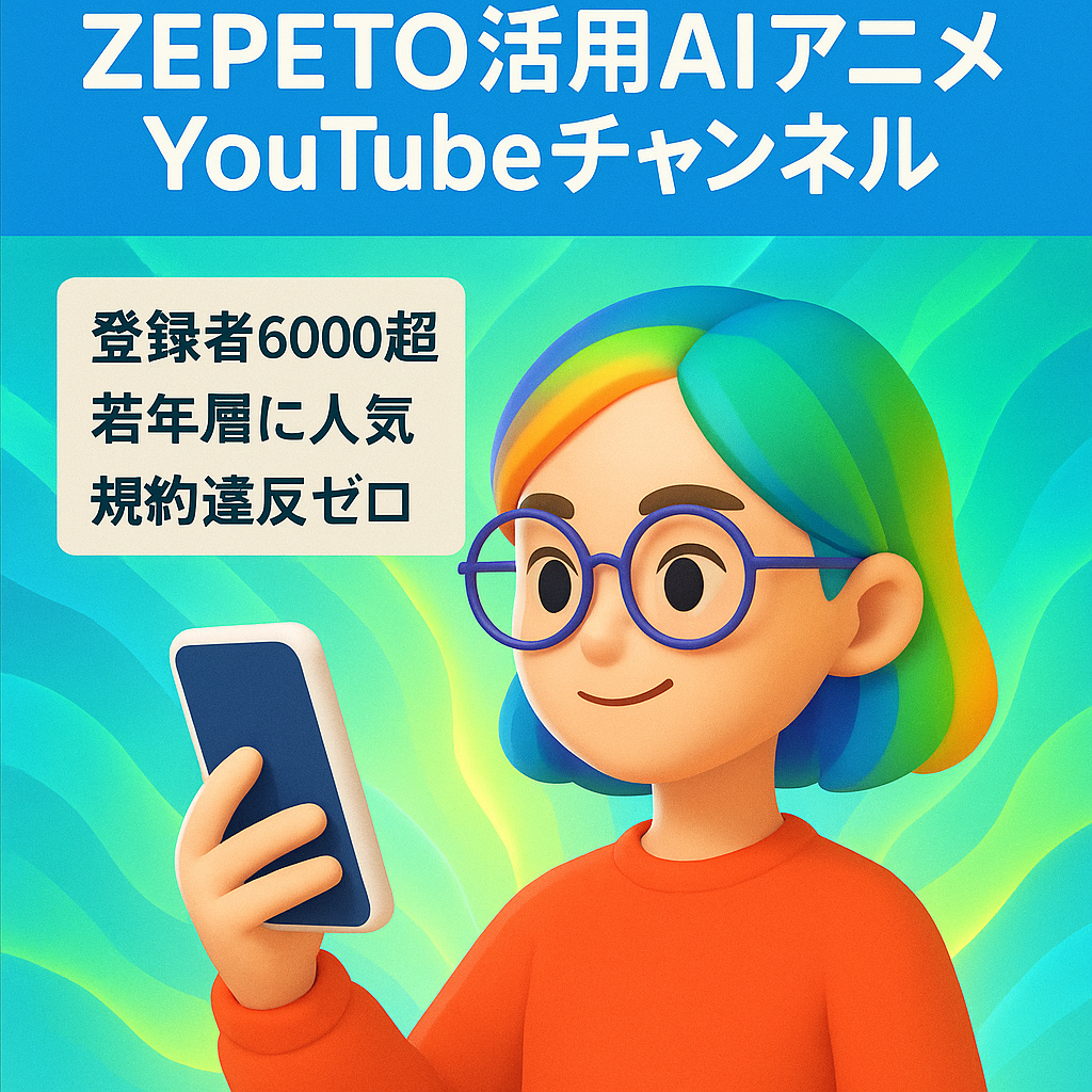 若年層に大人気！ZEPETOアプリを活用したAIキャラクターアニメ！登録者数6000人以上のYouTubeチャンネル