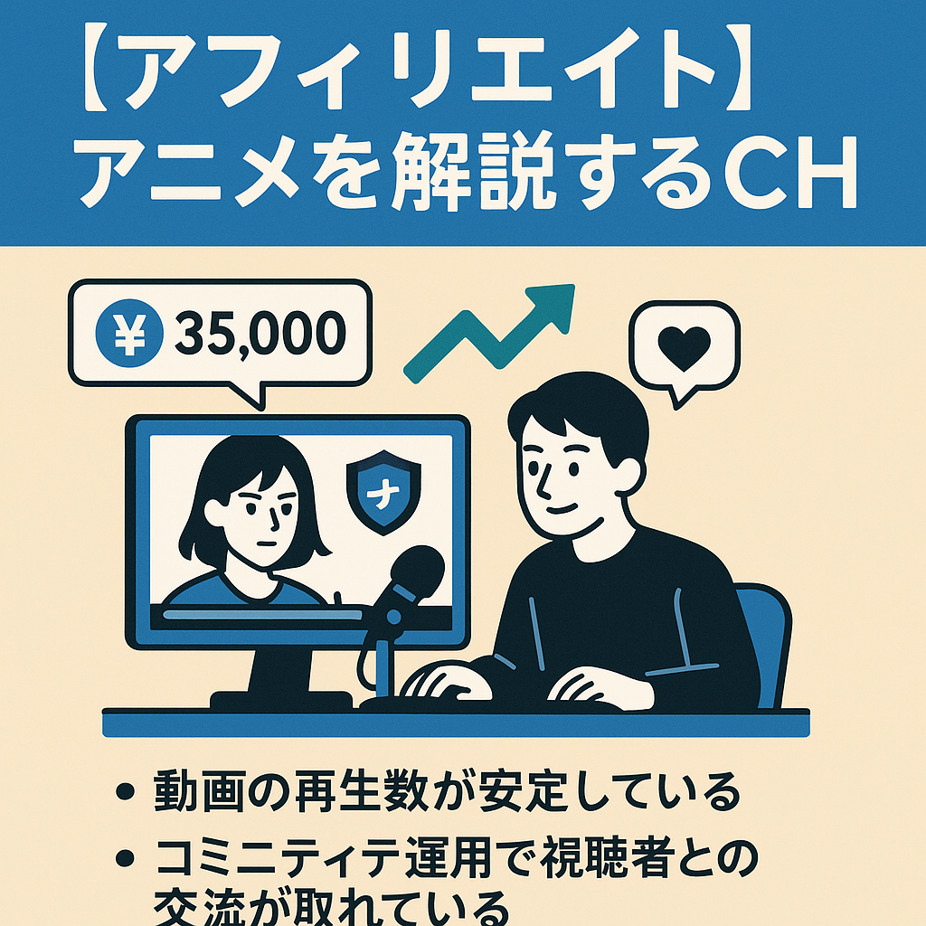 訳あり：【アフィリエイト2月中旬開始,現在35,000円/毎日収益発生中/一部外注あり】アニメを解説するCH