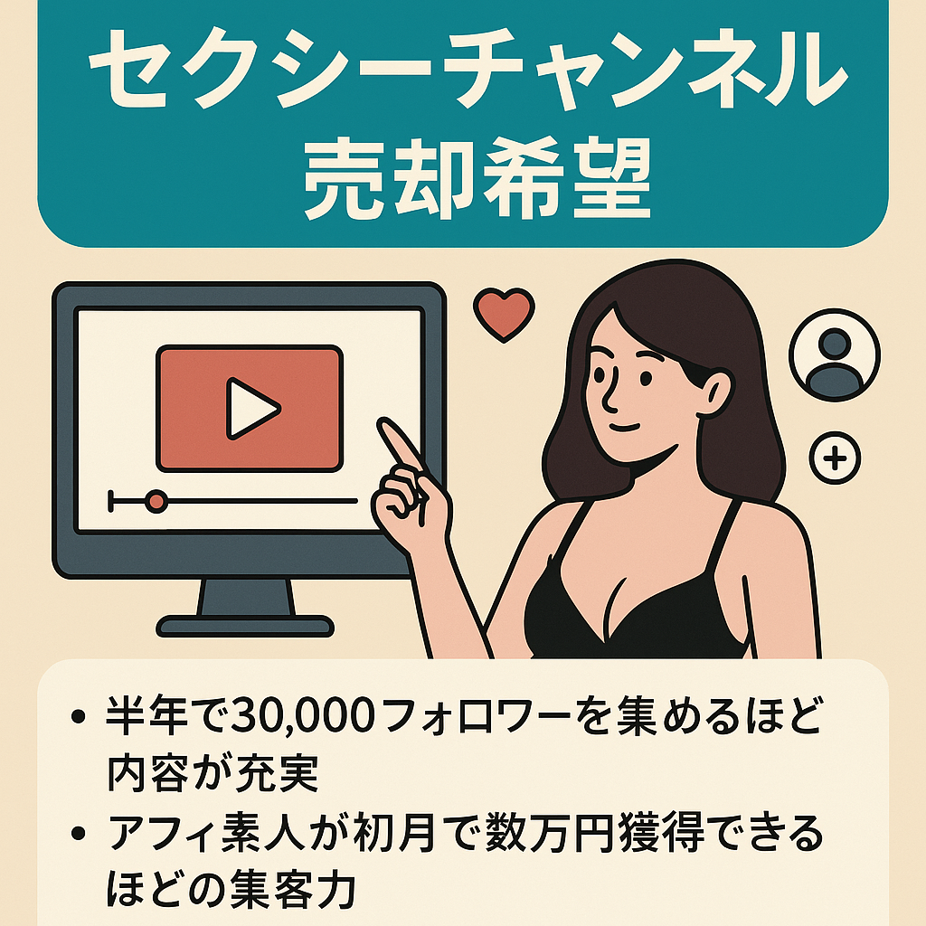 集客力のあるセクシーチャンネル売却希望 190万視聴の番組もあり