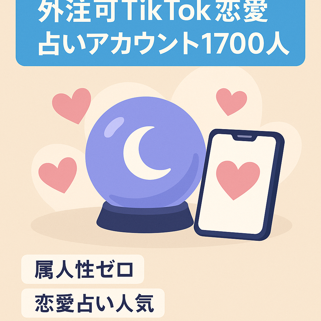 【完全外注可】TikTok恋愛占いアカウント（フォロワー1700人超え）