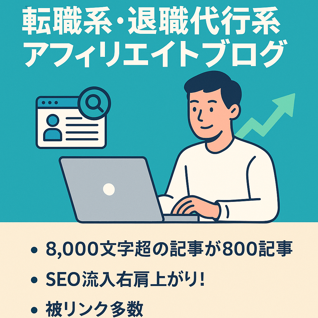 【DR15】被リンク数98の転職系・退職代行系アフィリエイトブログ【直近6,000PV/月】