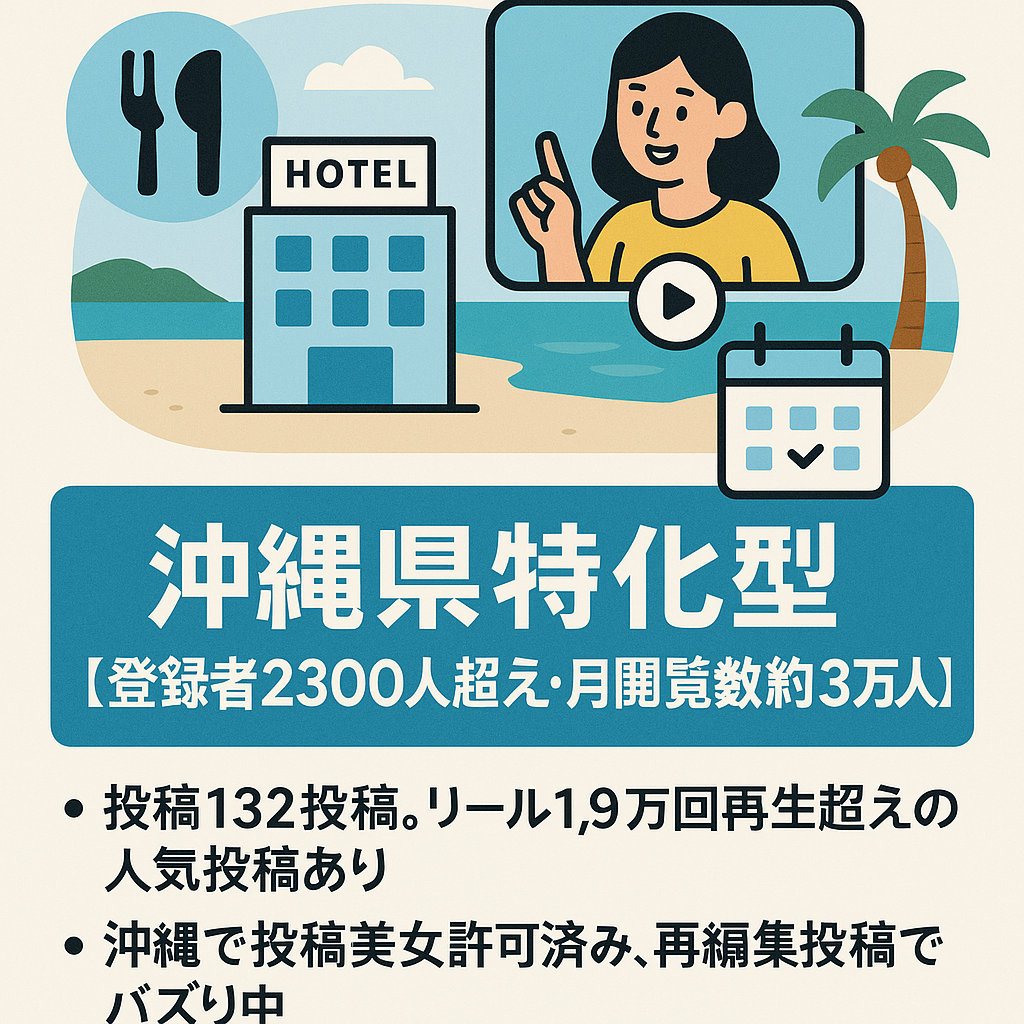沖縄県特化型【登録者2300人超え・月閲覧数約3万人】投稿数132投稿！！ホテル・グルメ・イベント情報など掲載中！過去に少額の収益実績。収益見込み大！