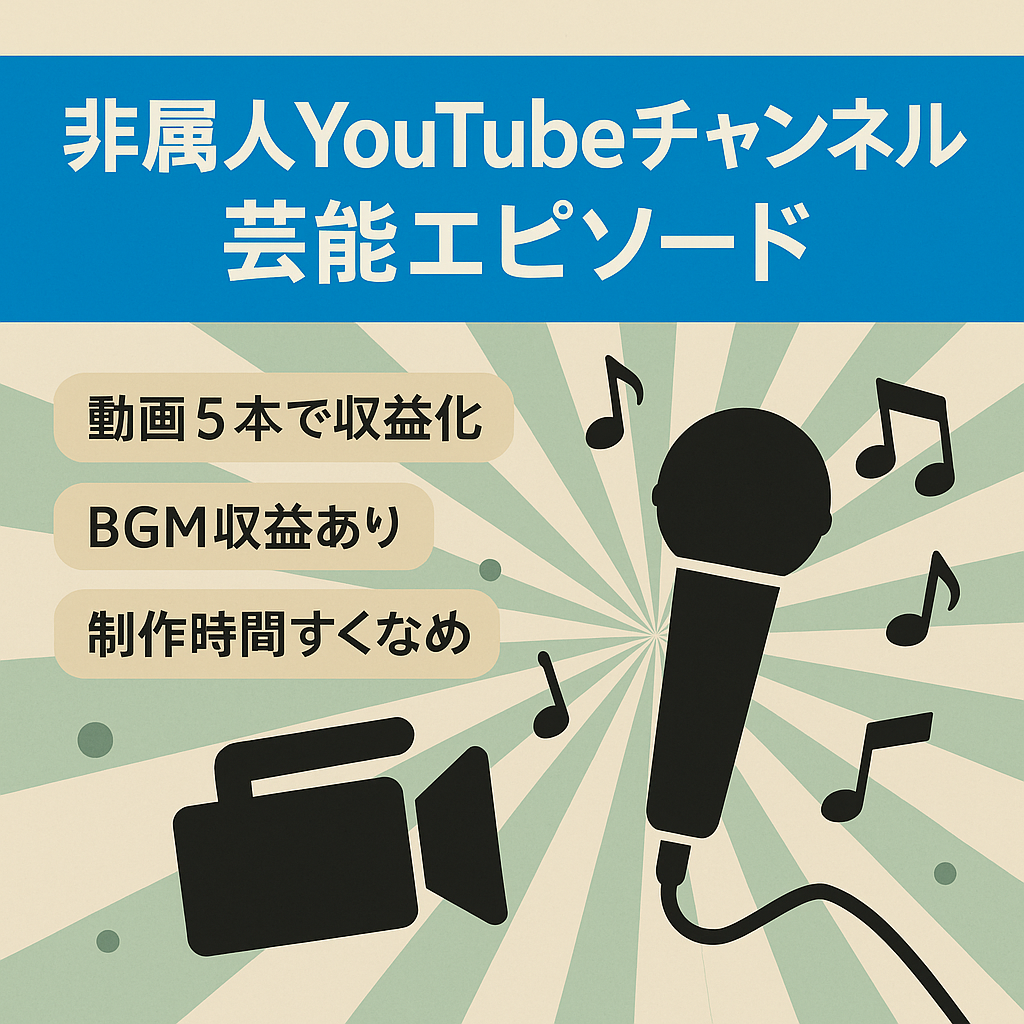 【動画5本で収益化】非属人/芸能人の面白エピソード/登録者4000人超/BGM収益あり