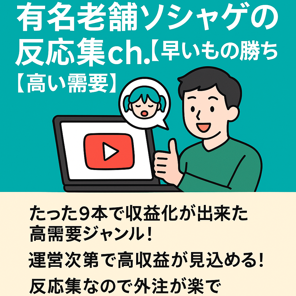 【9本で収益化】有名老舗ソシャゲの反応集ch.【早いもの勝ち】【高い需要】