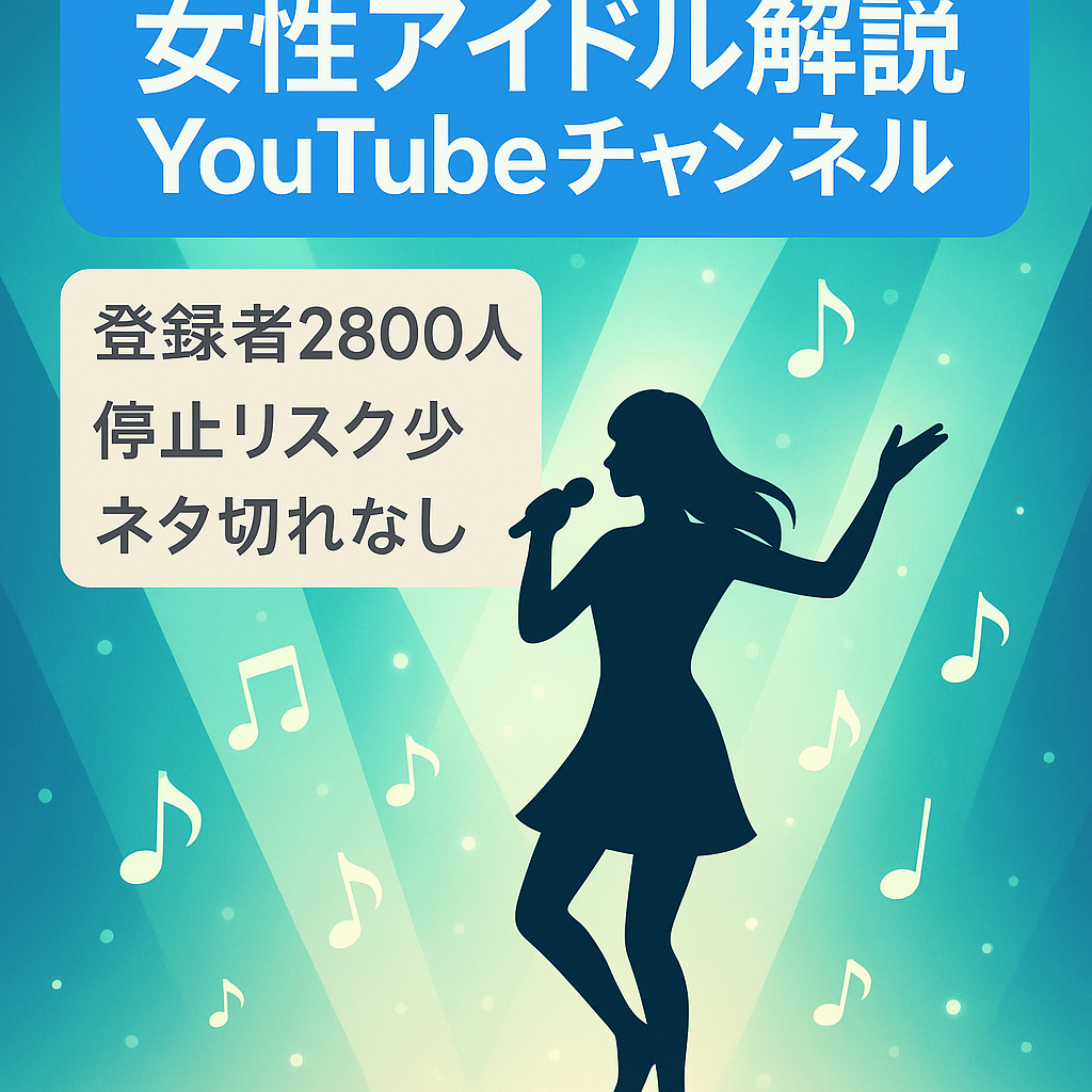 【YouTube・女性アイドルチャンネル】チャンネル登録者数2800人！収益化達成したばかりの解説チャンネル
