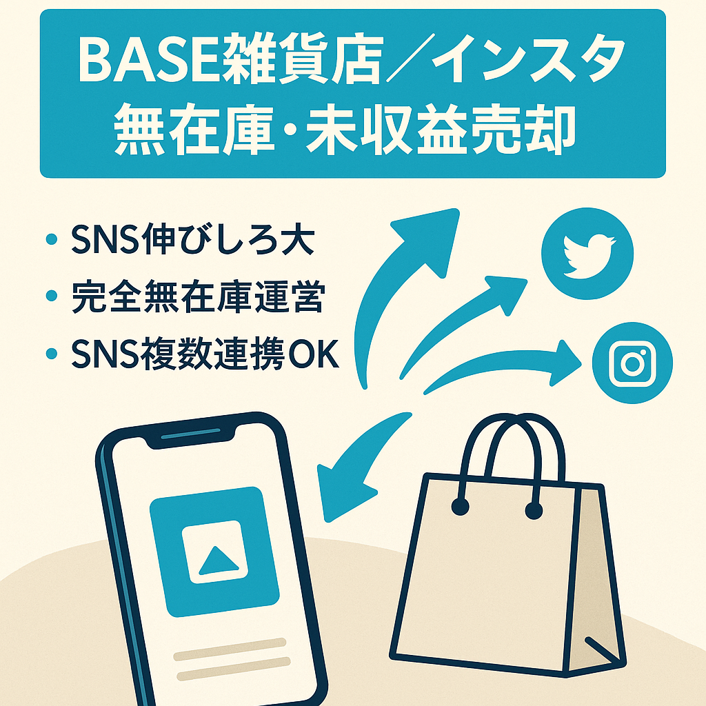【完全無在庫販売】 BASE雑貨ショップ＋Instagramショップアカウント【未収益化】