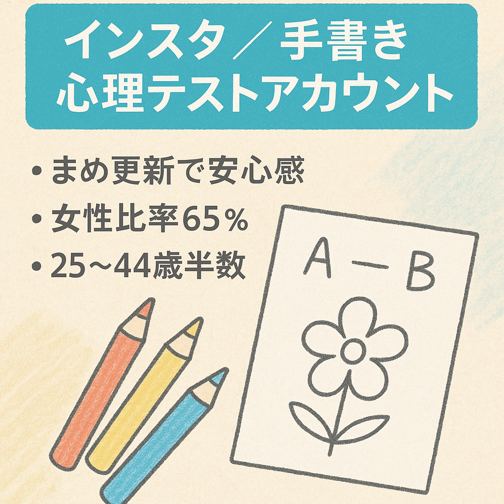 インスタ　フォロワー　　心理テスト　手書きアカウント