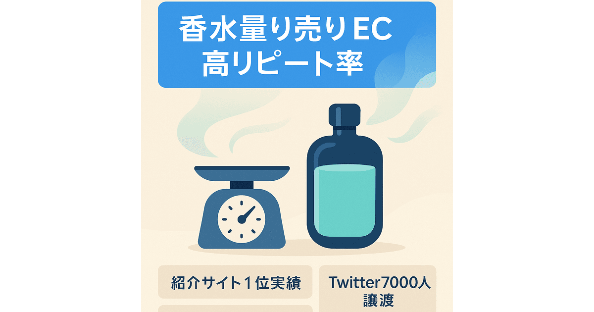 今話題の香水量り売りショップ】属人生なし・リピーター率40%超え 