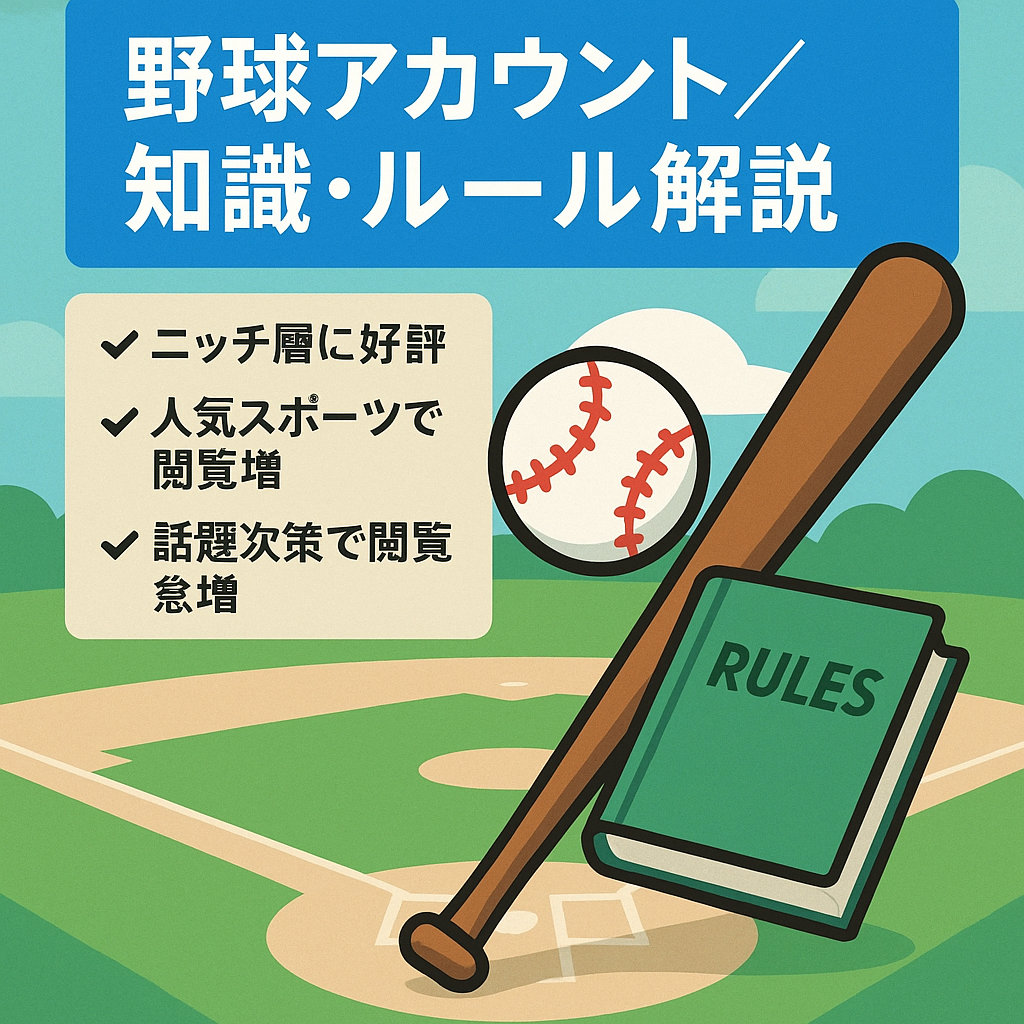 【野球関連アカウント】野球知識・ルール解説で視聴者獲得！