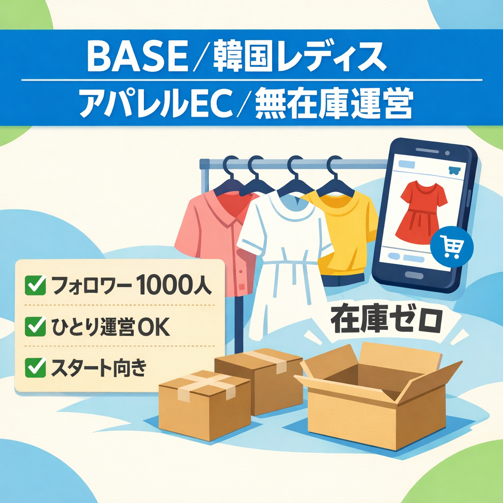 【BASE】韓国レディスアパレルEC  無在庫運営 ☆フォロワー1000人