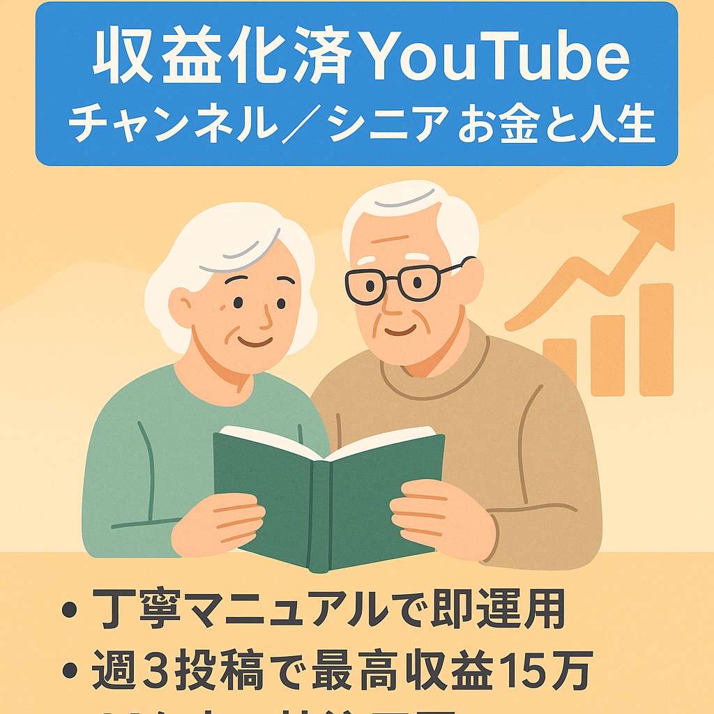【収益化済・登録者3000人】シニアのお金・人生物語のチャンネル！詳細なマニュアル付きで即運用可