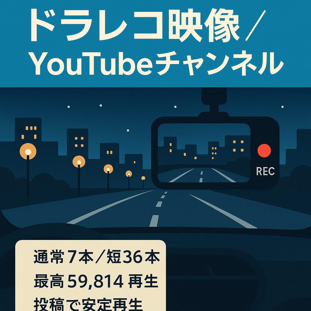 【ドラレコ映像】ドライブレコーダーYouTubeチャンネルです【通常動画7本 short動画36本】